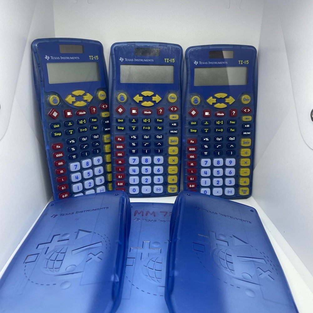 Texas instruments TI – 15 scientific calculator, lot of three